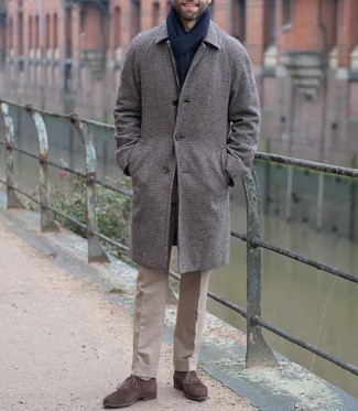 Dark Brown Suede Oxford Shoes Chill Weather Outfits: 