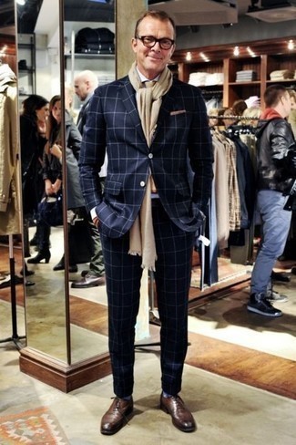 Navy Check Suit Spring Outfits: 