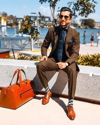 Tobacco Leather Oxford Shoes Outfits: 