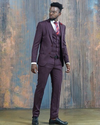 Purple Three Piece Suit Outfits: 