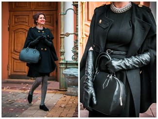 Black Wool Sheath Dress Outfits: 