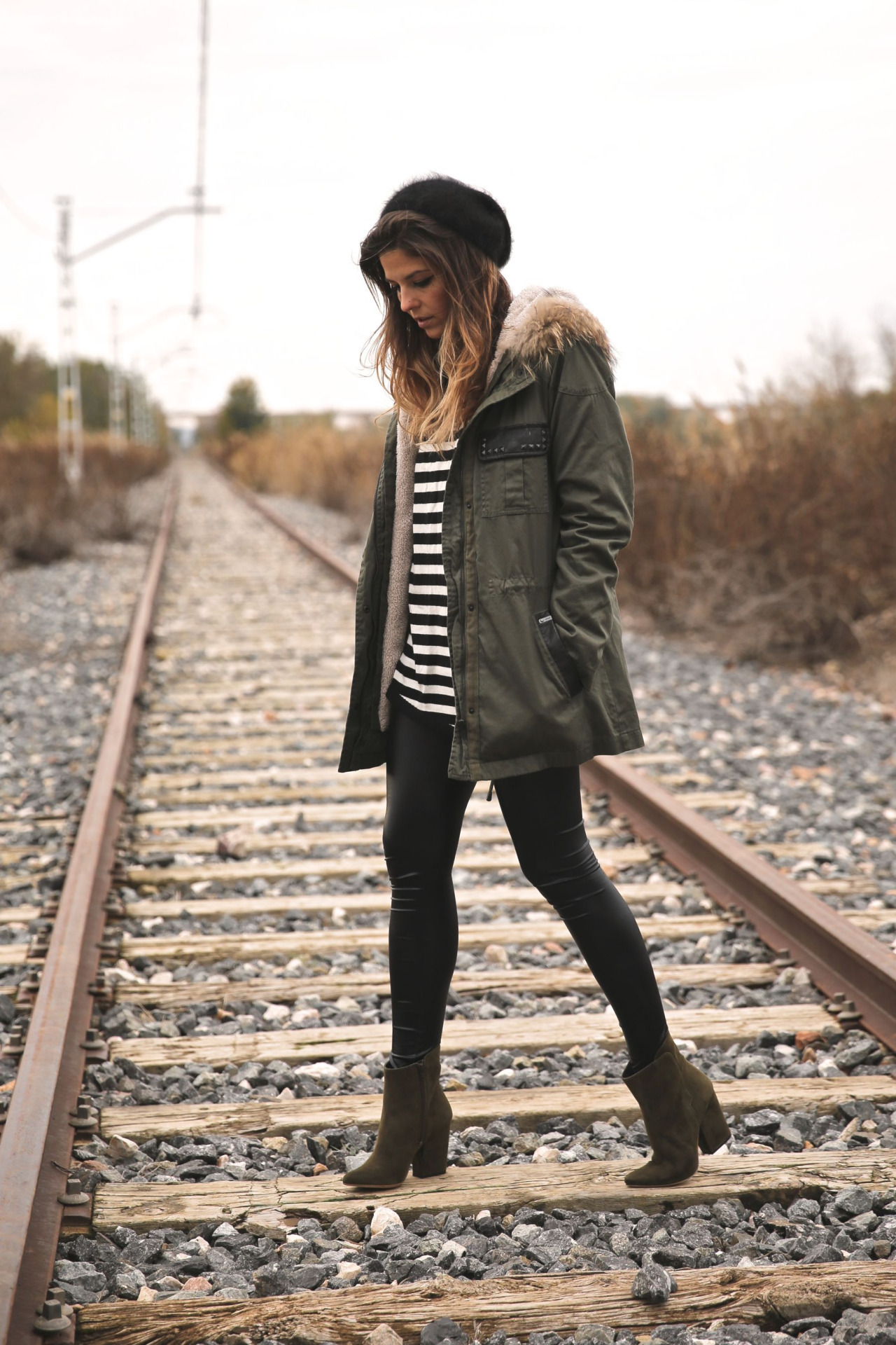 olive ankle boots outfit
