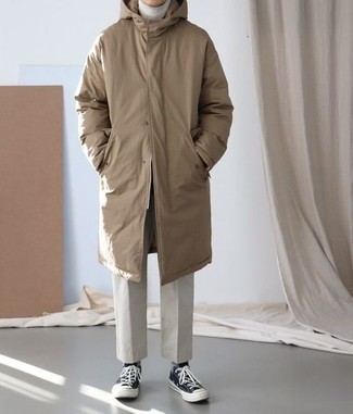 Parka Jacket With Faux In Tobacco