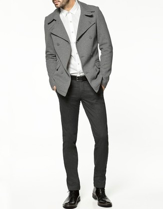 Wdny Charcoal Twill Flat Front Suit Pants Slim Fit