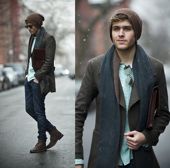 How To Wear a Pea Coat With a Navy Scarf | Men's Fashion