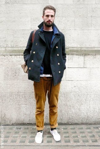 Austin Double Breasted Wool Pea Coat