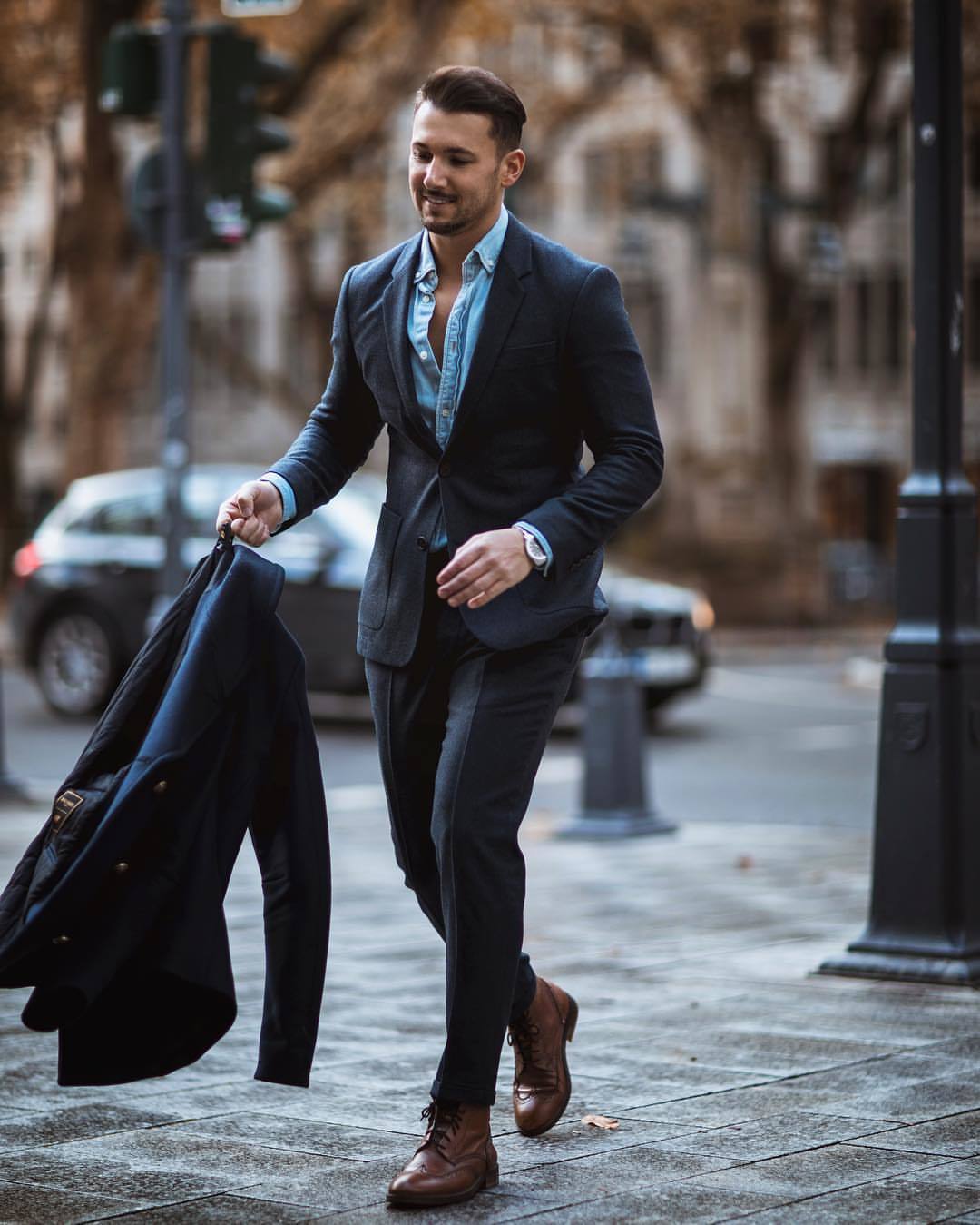 Common Suits - Olive suit and denim shirt. . . . . . . . #commonsuits  #sartoria #sartorial #madeinsingapore #menswear #solbiati #olivegreensuit  #gurkha #cottonsuit #bespoke #tailor #sgtailor #mensstyle #fashion  #gentleman #style #malefashion #