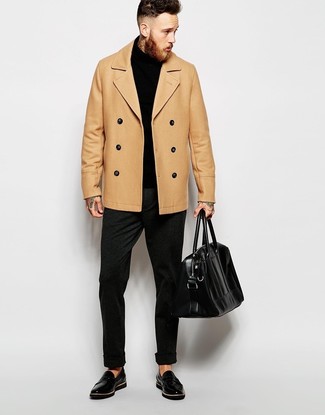Michl Kors Wool Blend Double Breasted Peacoat