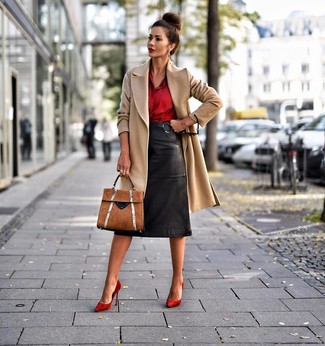 Red Suede Pumps Fall Outfits: 