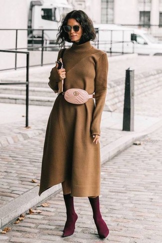 Brown Sweater Dress Outfits: 