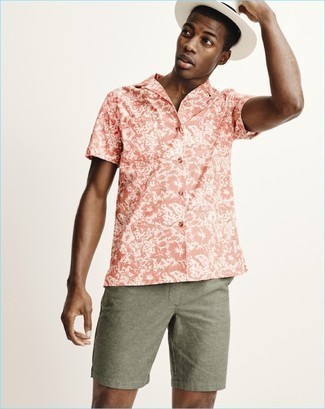 Sanderson Floral Print Short Sleeve Shirt In Sequoia Green At Nordstrom