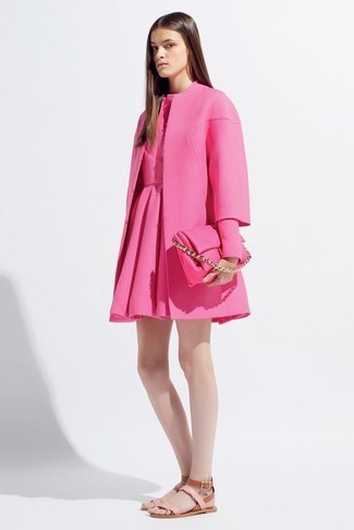 Hot Pink Coat Outfits For Women: 