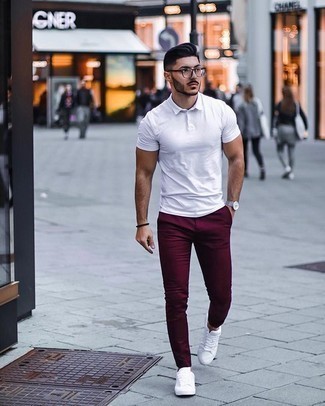 Burgundy Casual Trousers