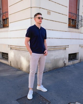 Navy Polo with Linen Pants Outfits For Men (13 ideas & outfits)