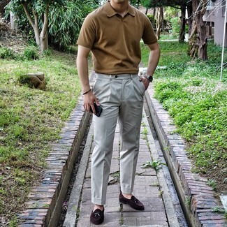 Brown Towelling Polo