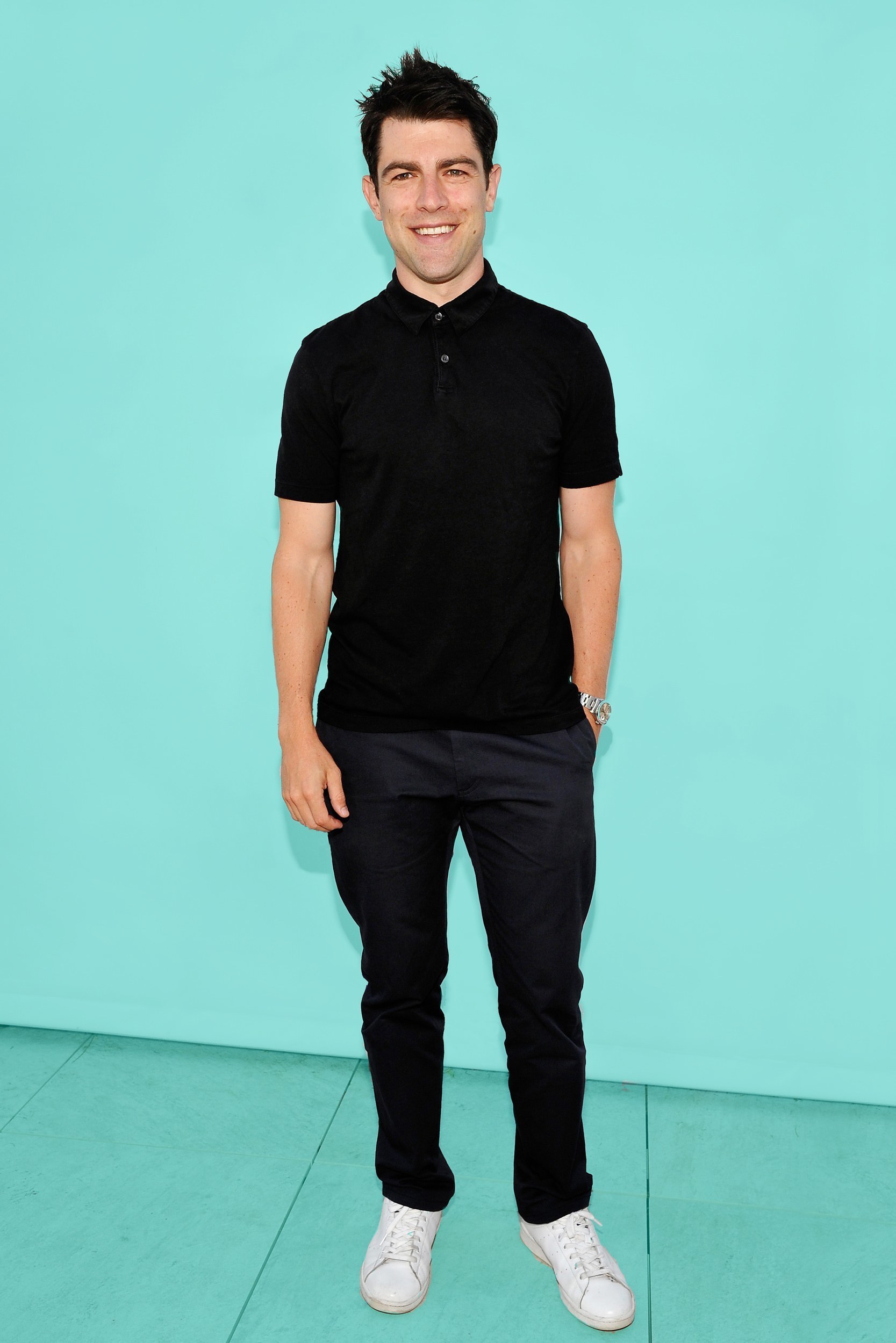 black polo navy pants