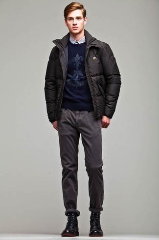 Gray Blow Out Puffer Jacket