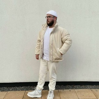 Beige Relaxed Fit Track Pants