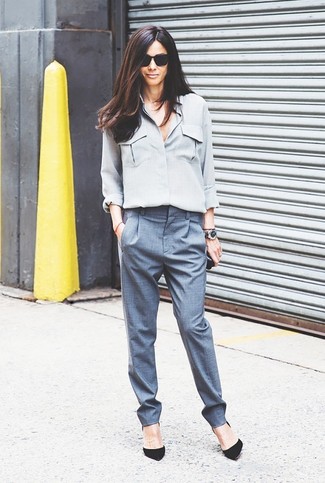Grey Dress Pants Outfits For Women: 