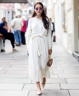 White Silk Midi Skirt Outfits: 
