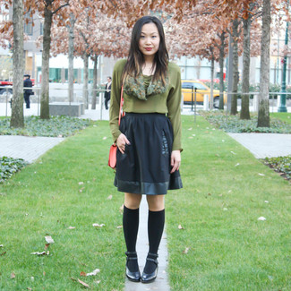 Olive Long Sleeve Blouse Fall Outfits: 