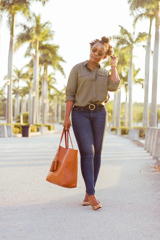 Orange Leather Tote Bag Outfits: 