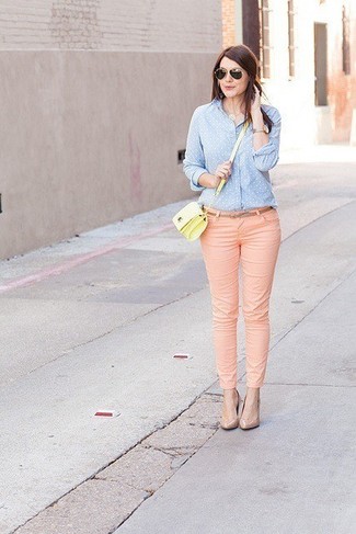 Hot Pink Skinny Pants Outfits: 