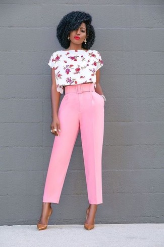 Pink Wide Leg Pants Outfits: 
