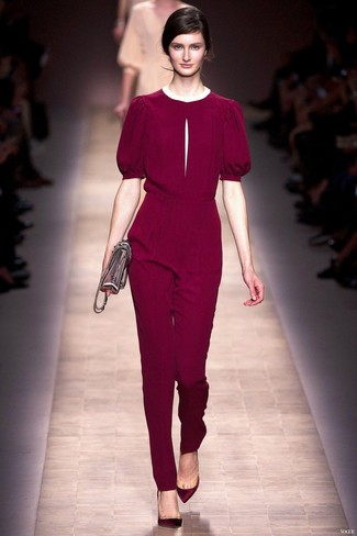 Wrap Front Jumpsuit With Peg Leg And Self Belt
