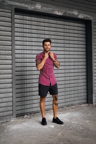 Strive Classic Fit Stripe Short Sleeve Sport Shirt