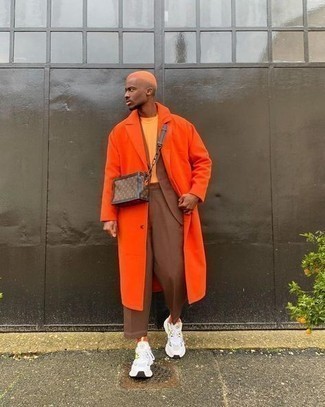 Orange Striped Long Coat