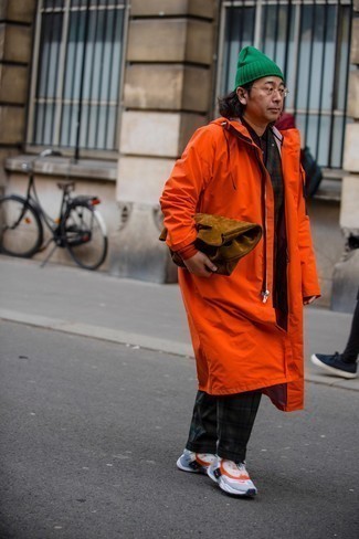 Orange Mid Length Coat