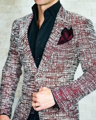 Colorblock Silk Pocket Square In Pink At