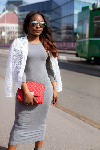 Silver Bodycon Dress Spring Outfits: 