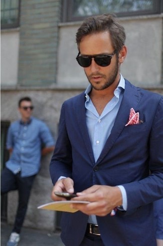 Red Floral Pocket Square Outfits: 