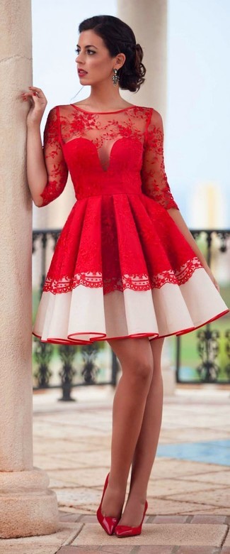 Tiered Ruffled Lace Dress