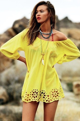 Yellow Cover-up Outfits: 