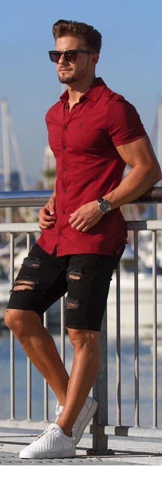 black and red outfits for guys