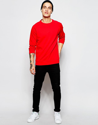 Red Cotton Sweatshirt