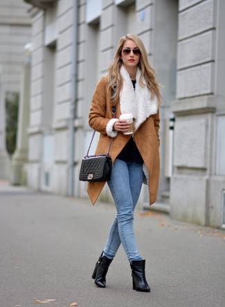 Shearling Button Front Coat