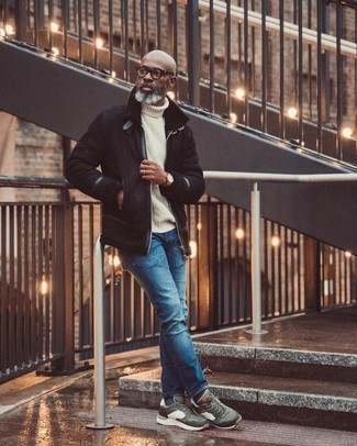 Ilegible Artículos de primera necesidad Desarrollar Blue Jeans Winter Outfits For Men After 50 (21 ideas & outfits) | Lookastic