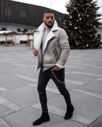Fur Lined Leather Coat