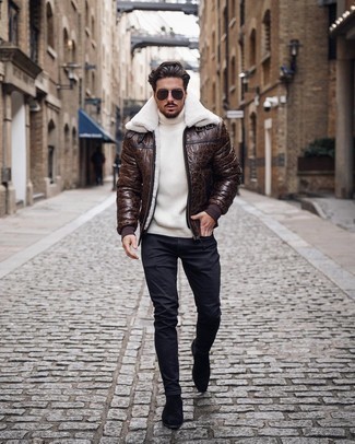 Leather Coat With Shearling Interior