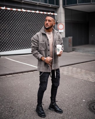 Check Quilted Shirt Jacket