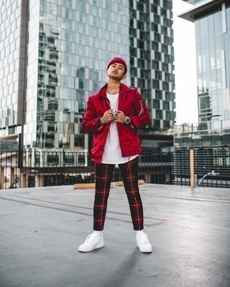 Red Dropped Military Fit Jacket