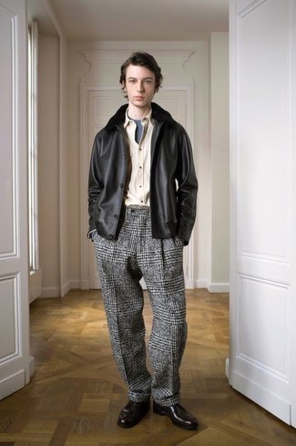 Grey Plaid Crossover Trousers