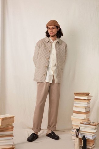 Slider Tapered Cord Trousers Clay Beige