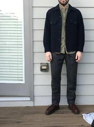 Navy Button Up Jacket