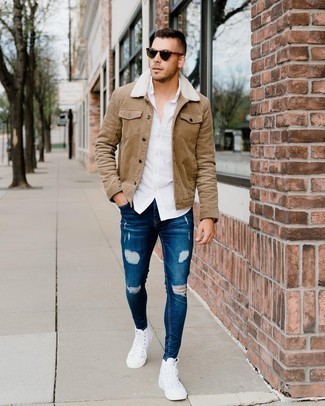 Distressed Effect Skinny Fit Jeans