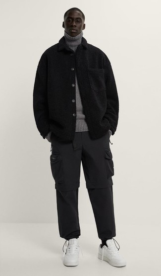 Black Rayon Fleece Jacket